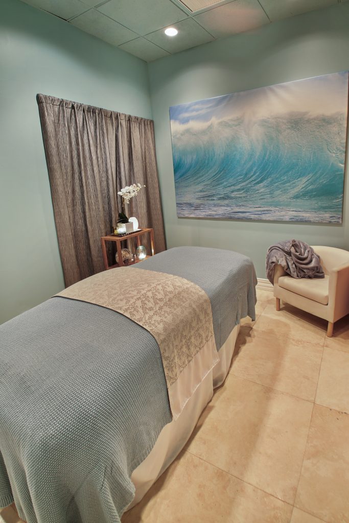 Massage table prepped for guests to relax at Balance Spa in Boca Raton